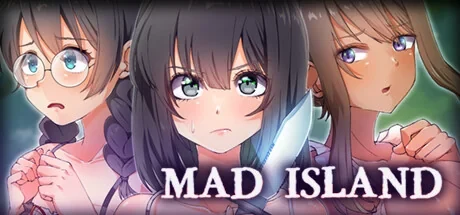 Mad Island 游戏标题与三名角色的封面插画