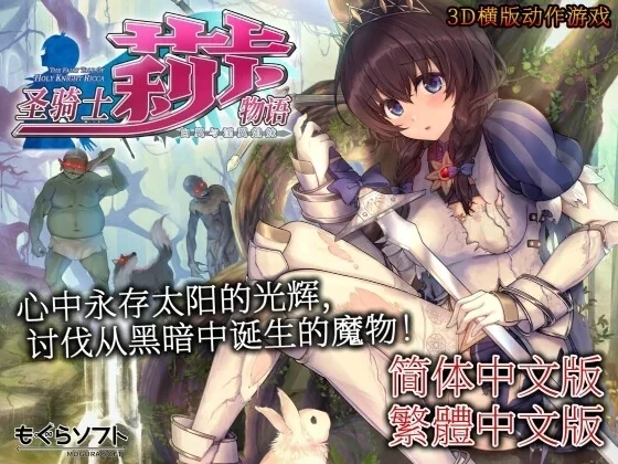 圣骑士莉卡身着白蓝铠甲，身后是森林与作品标题
