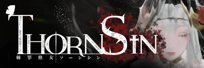 ThornSin 游戏标题与银发修女的面部特写